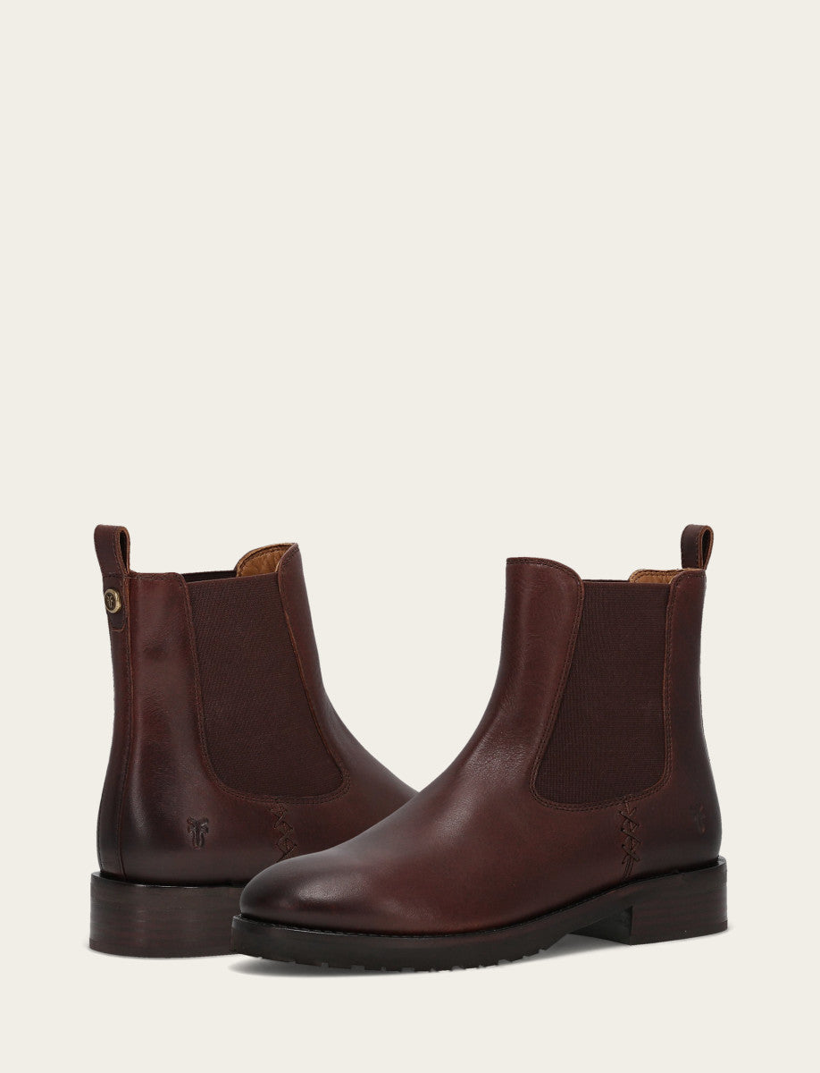 Brown Booties Frye Women's Brown Melissa Lug Chelsea Boot