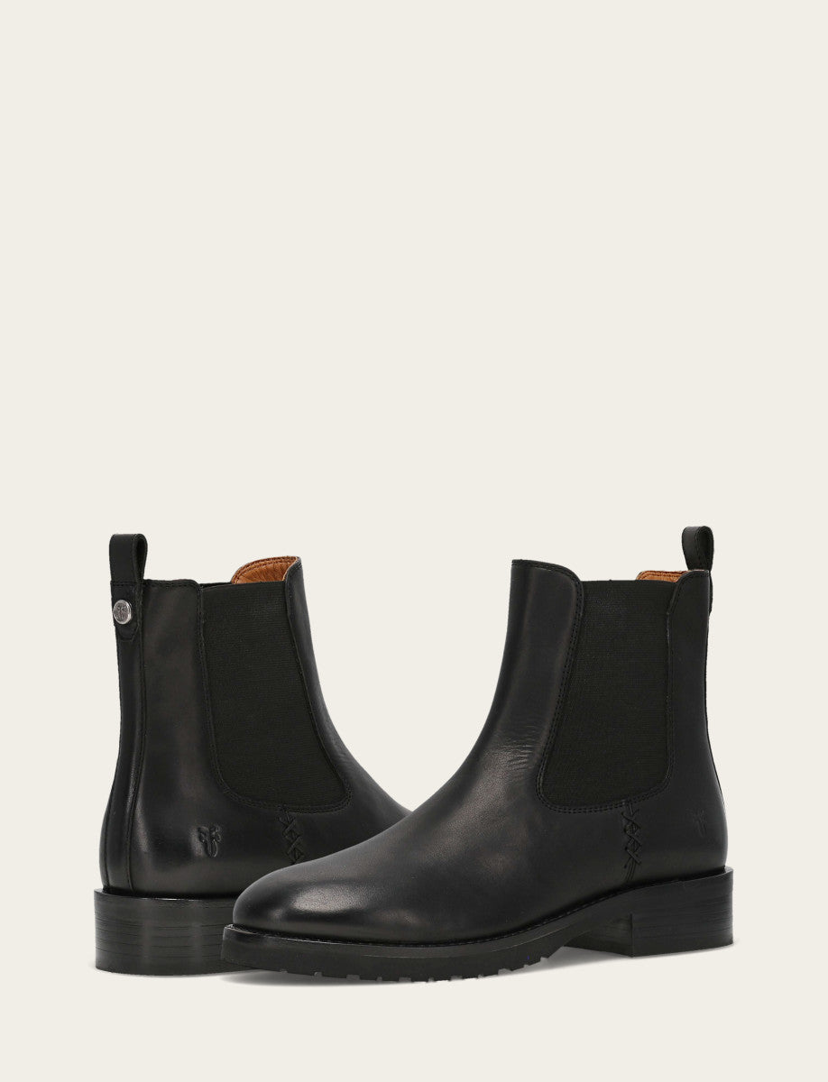 Black Booties Frye Women's Black Melissa Lug Chelsea Boot