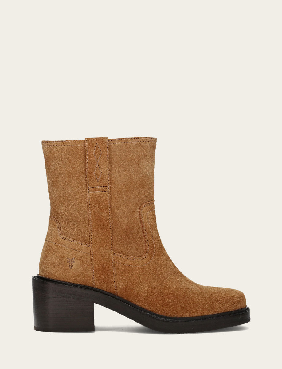 Toffee Booties Frye Women's Toffee Kate Short Inside Zip Boot