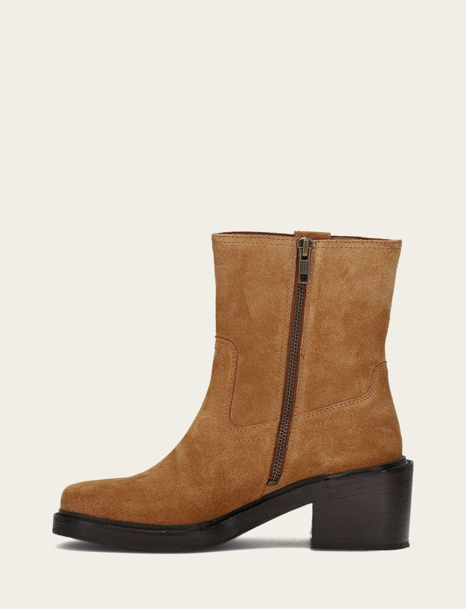 Toffee Booties Frye Women's Toffee Kate Short Inside Zip Boot
