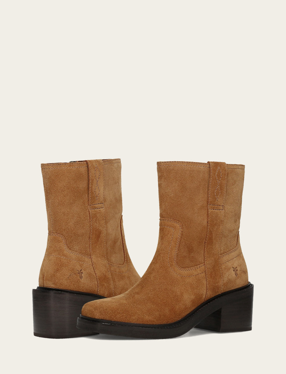 Toffee Booties Frye Women's Toffee Kate Short Inside Zip Boot
