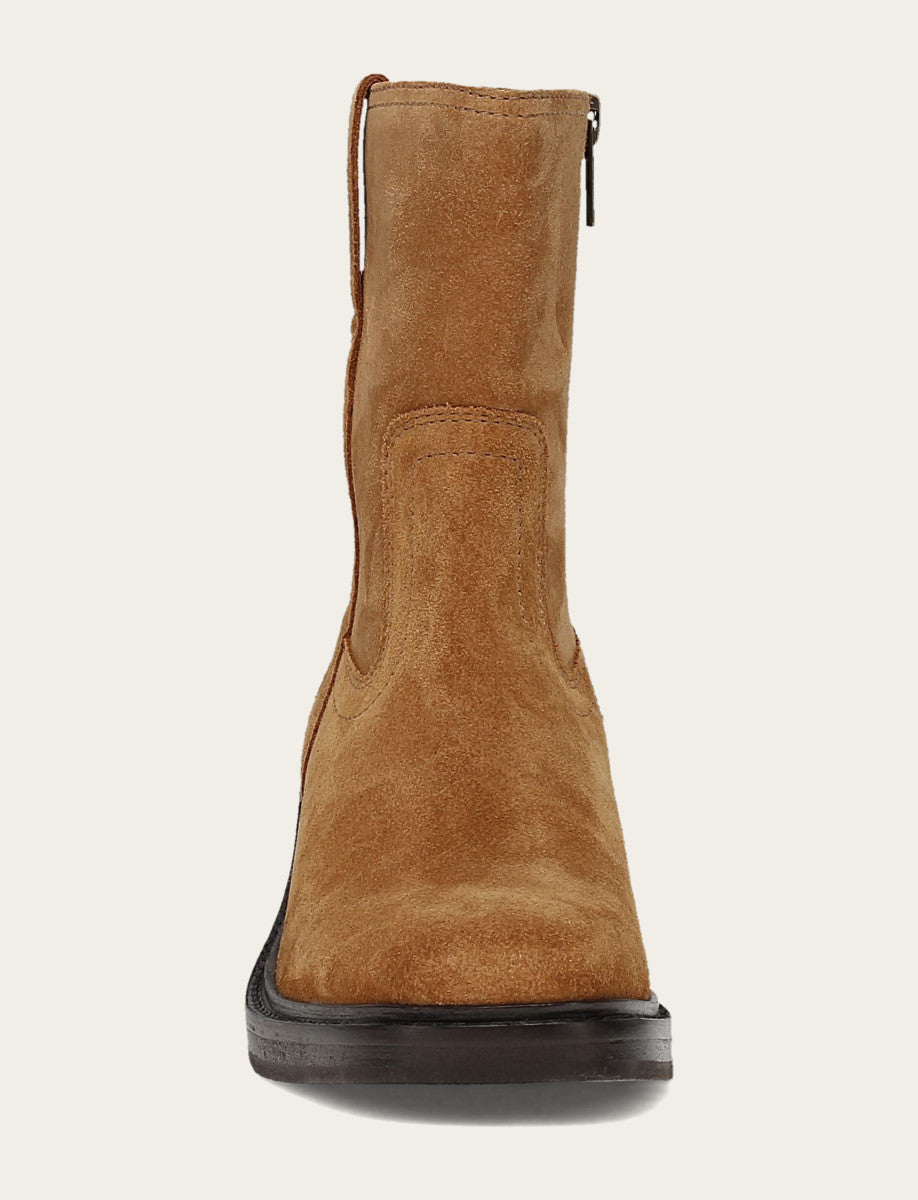Toffee Booties Frye Women's Toffee Kate Short Inside Zip Boot