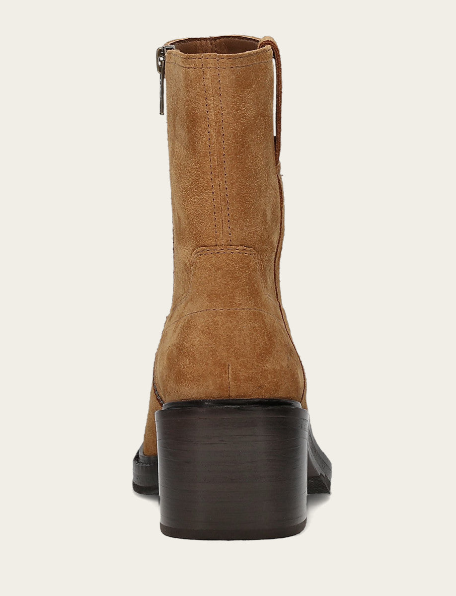 Toffee Booties Frye Women's Toffee Kate Short Inside Zip Boot