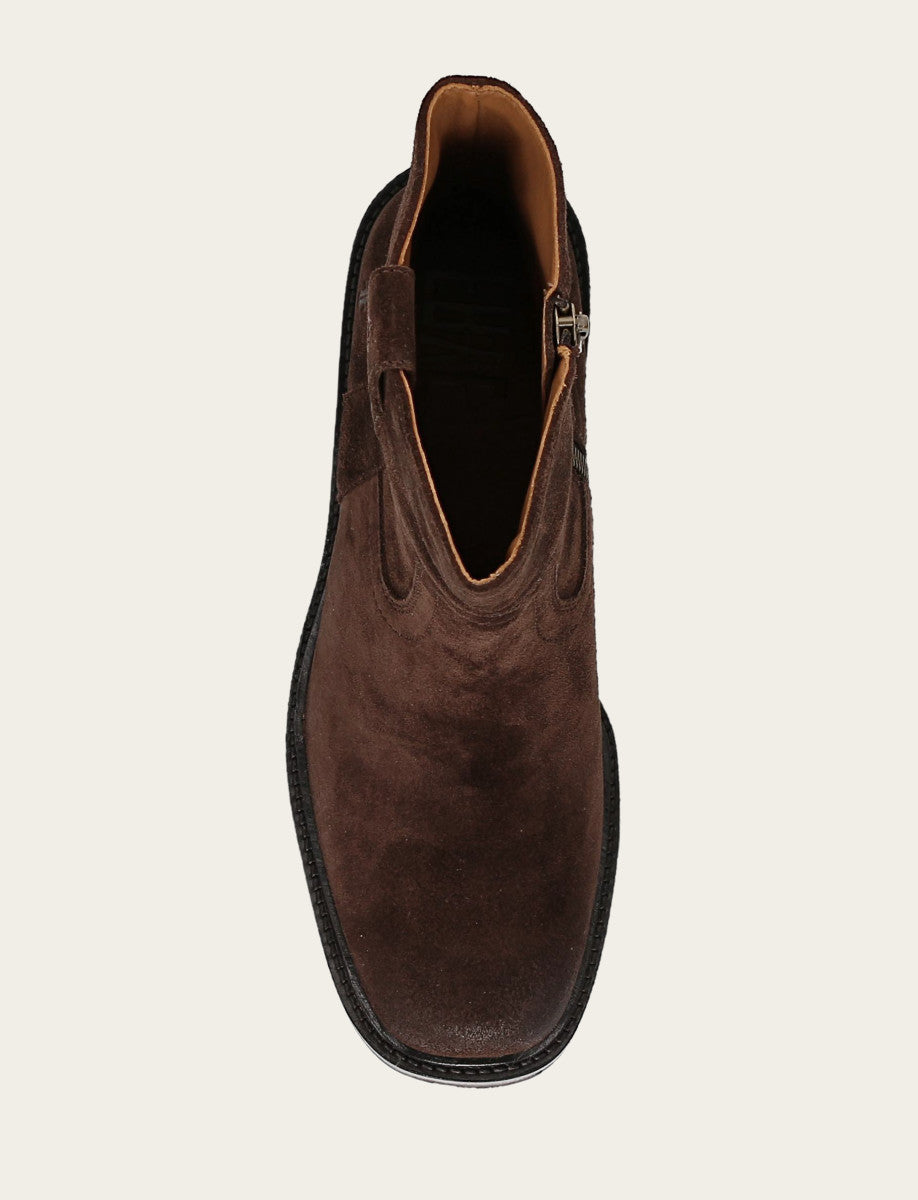 Chocolate Booties Frye Women's Chocolate Kate Short Inside Zip Boot