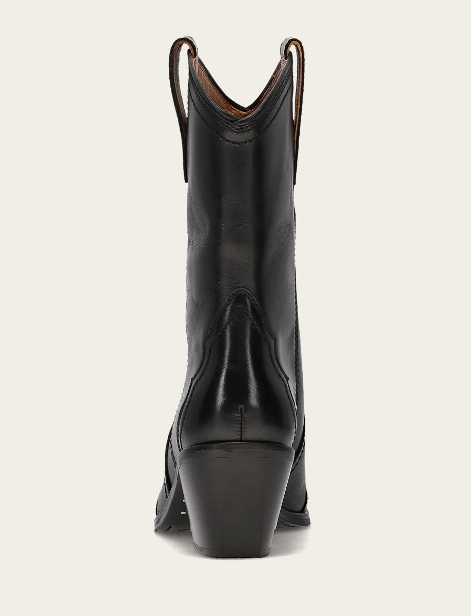 Black Booties Frye Women's Black Sara Wingtip Stud Boot