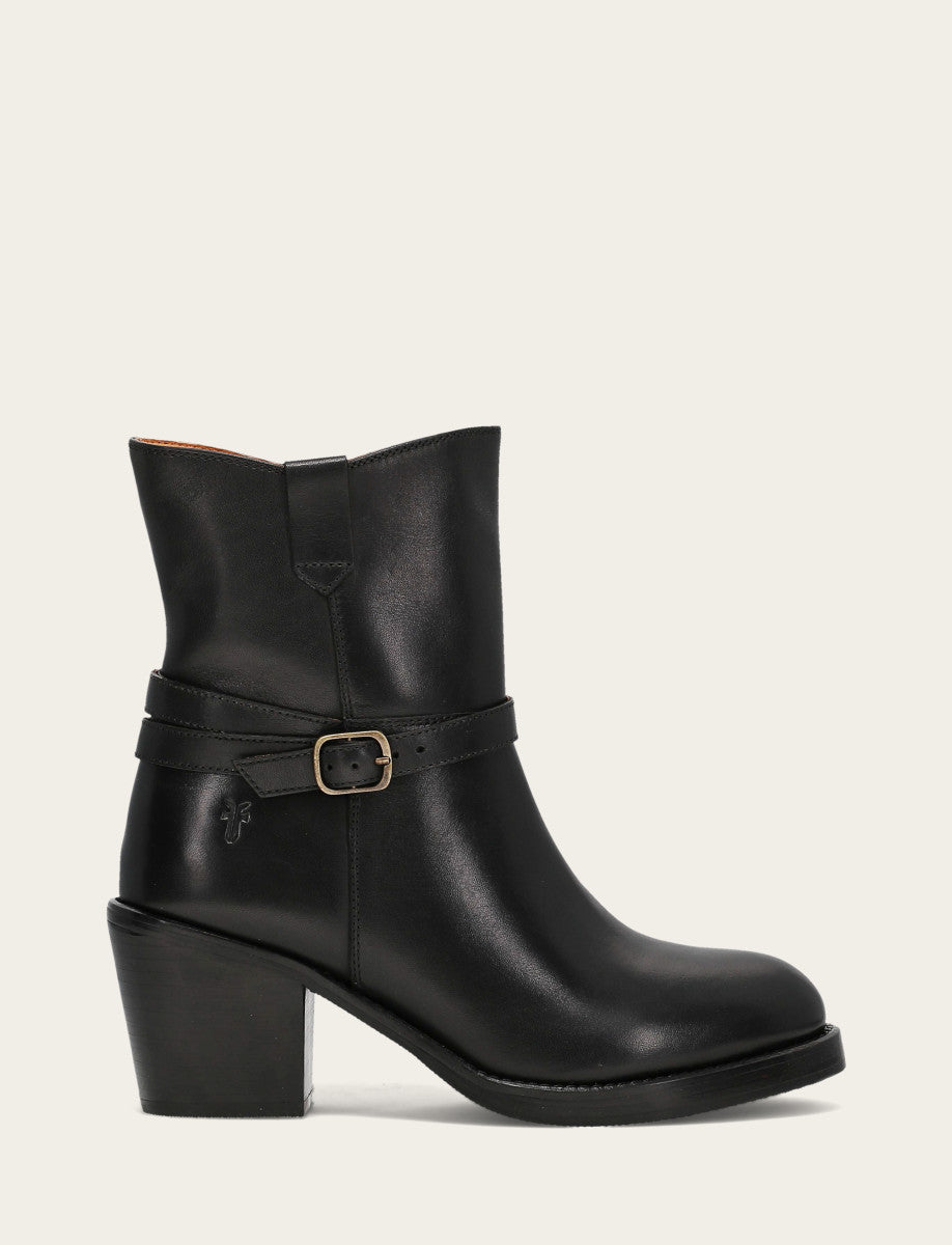 Black Booties Frye Women's Black Rylee Belted Inside Zip Boot