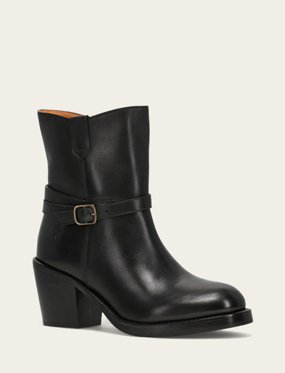 Black Booties Frye Women's Black Rylee Belted Inside Zip Boot