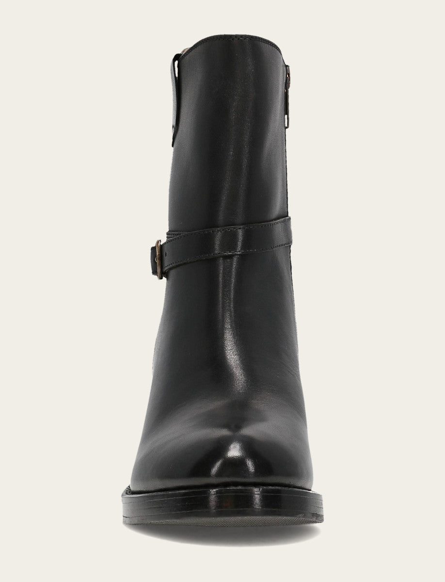 Black Booties Frye Women's Black Rylee Belted Inside Zip Boot