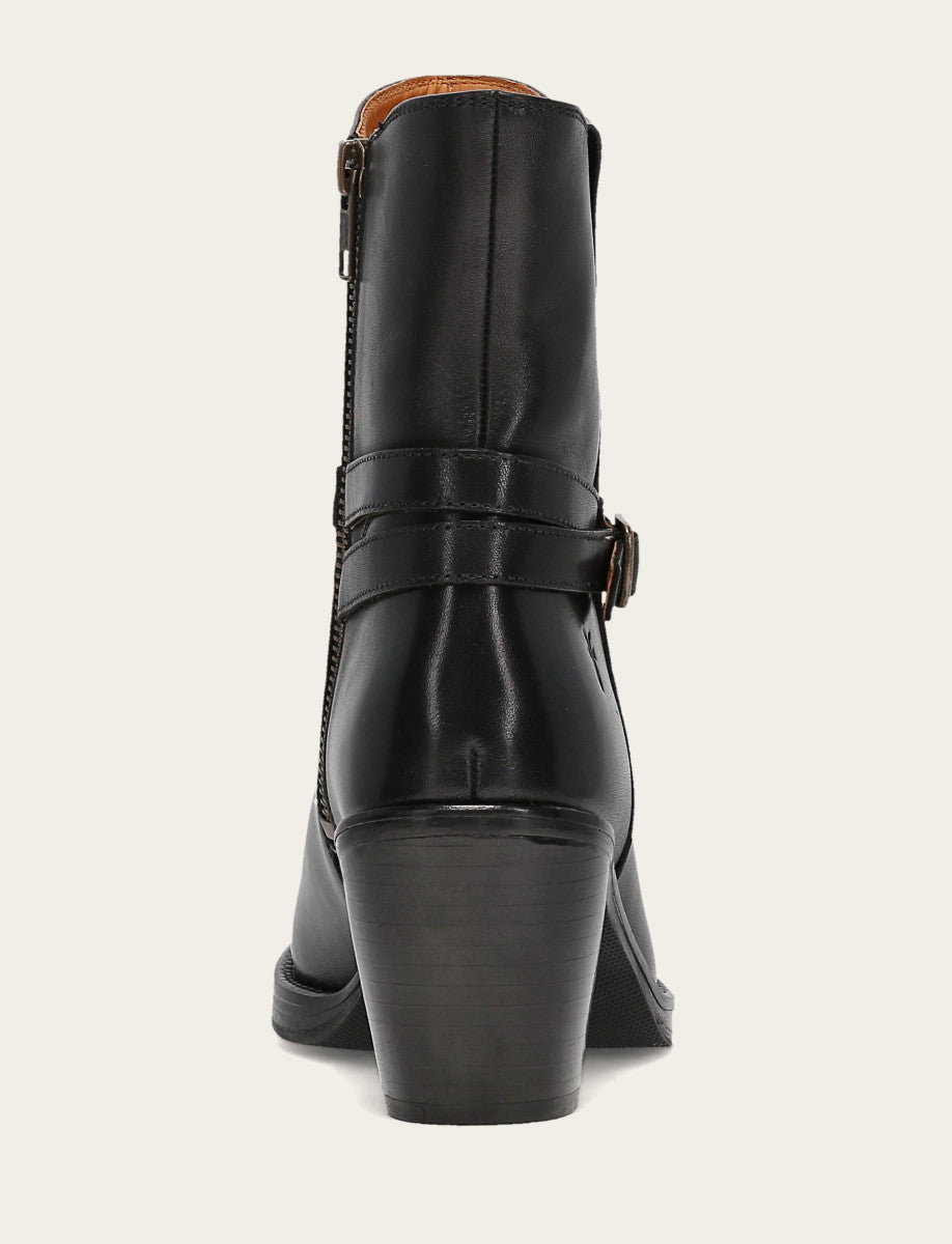 Black Booties Frye Women's Black Rylee Belted Inside Zip Boot