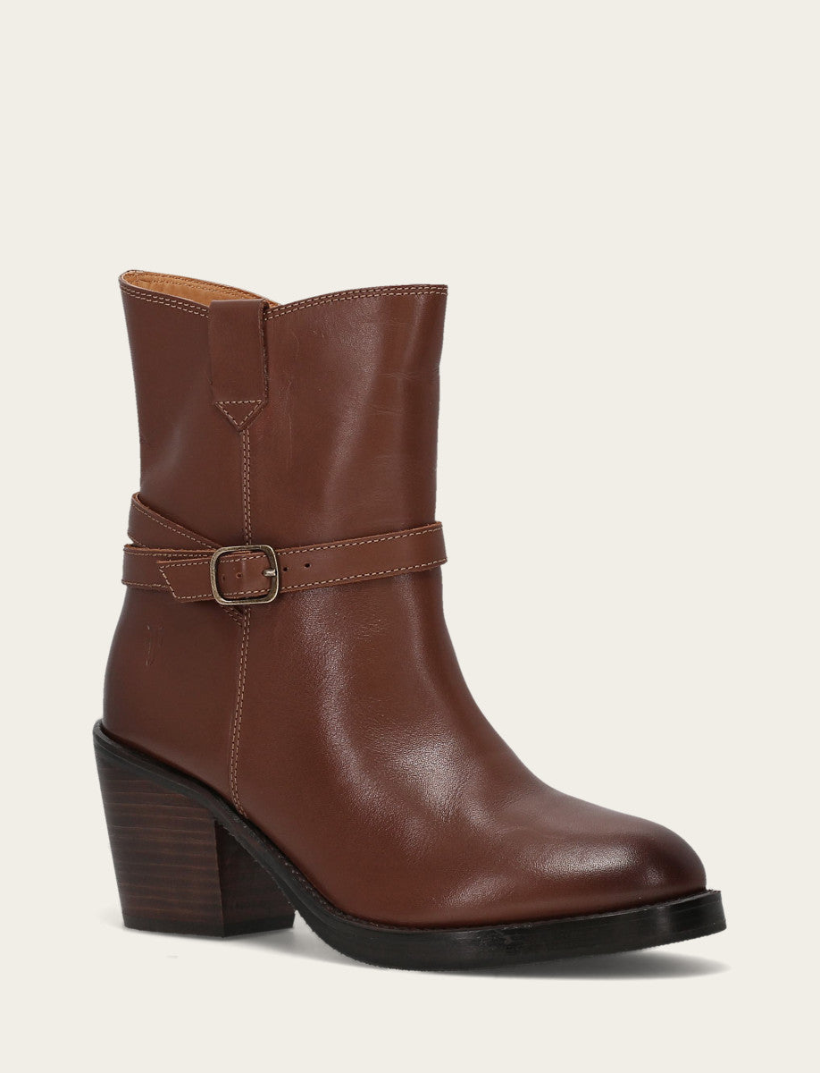 Walnut Booties Frye Women's Walnut Rylee Belted Inside Zip Boot