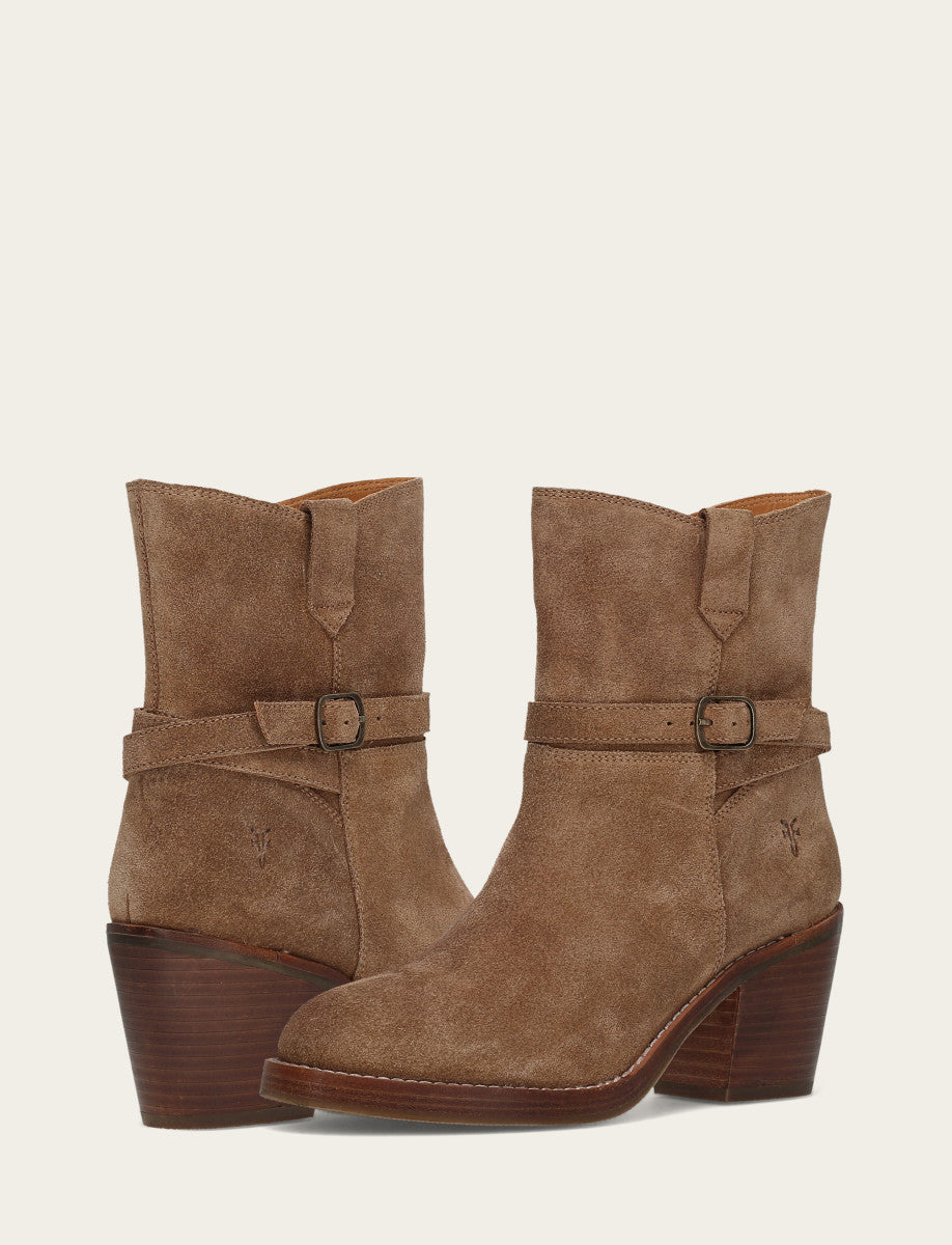 Mushroom Booties Frye Women's Mushroom Rylee Belted Inside Zip Boot