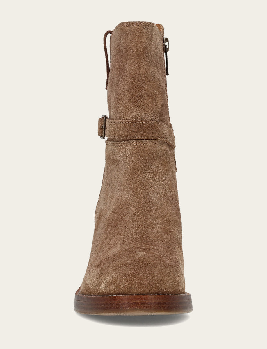 Mushroom Booties Frye Women's Mushroom Rylee Belted Inside Zip Boot
