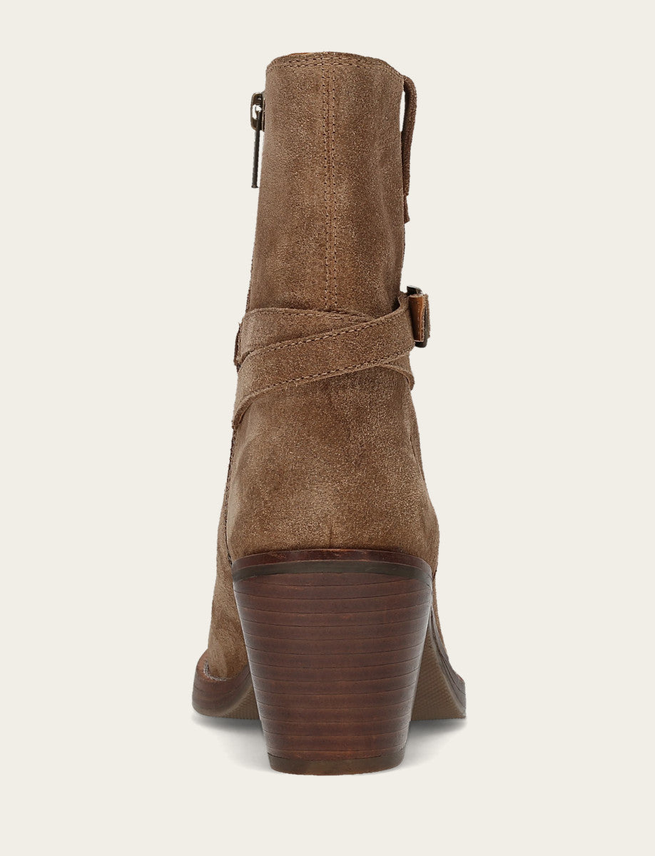 Mushroom Booties Frye Women's Mushroom Rylee Belted Inside Zip Boot