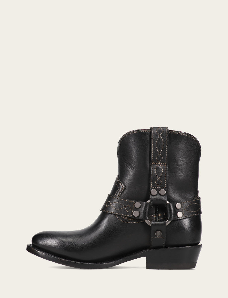 Black Booties Frye Women's Black Billy Short Harness Booties