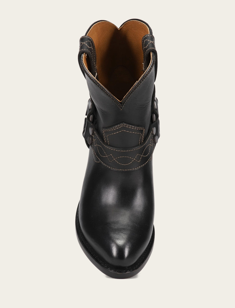Black Booties Frye Women's Black Billy Short Harness Booties