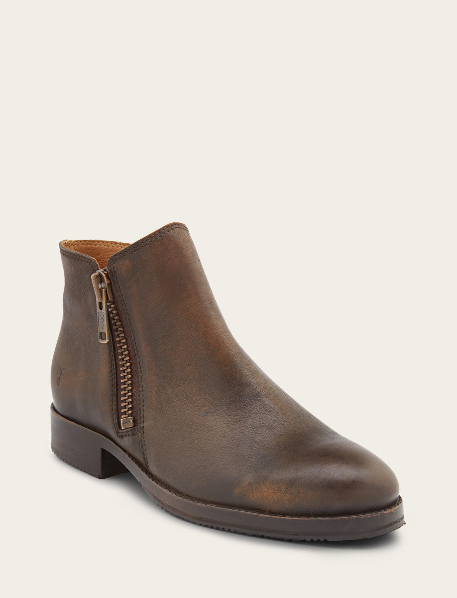 Dark Brown Booties Frye Women's Dark Brown Madison Moto Shooties