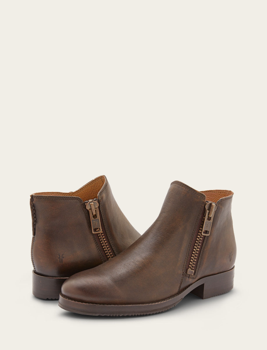 Dark Brown Booties Frye Women's Dark Brown Madison Moto Shooties