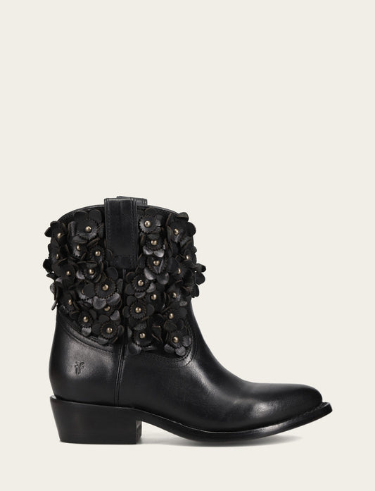 Black Booties Frye Women's Black Billy Flower Boot