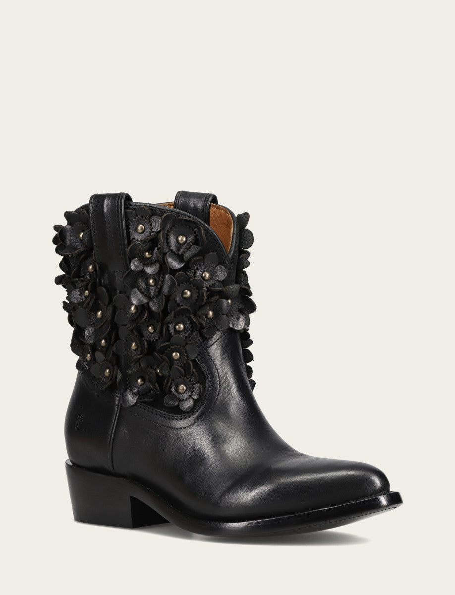 Black Booties Frye Women's Black Billy Flower Boot