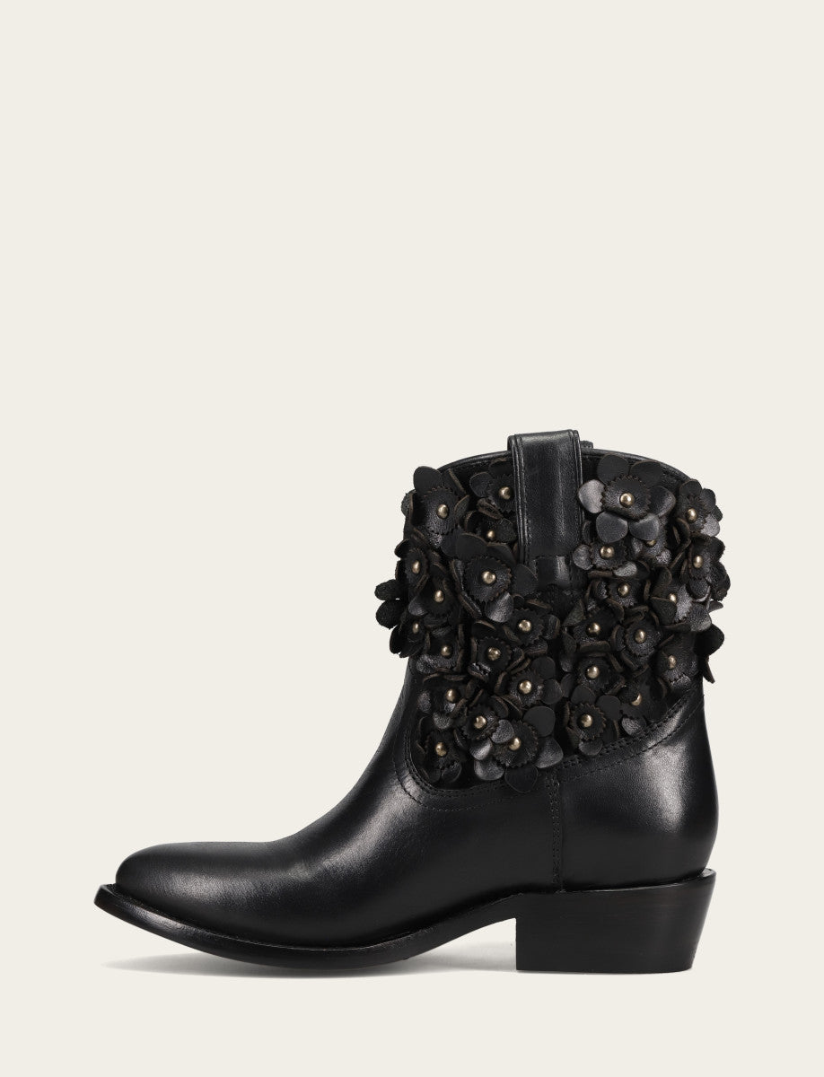 Black Booties Frye Women's Black Billy Flower Boot