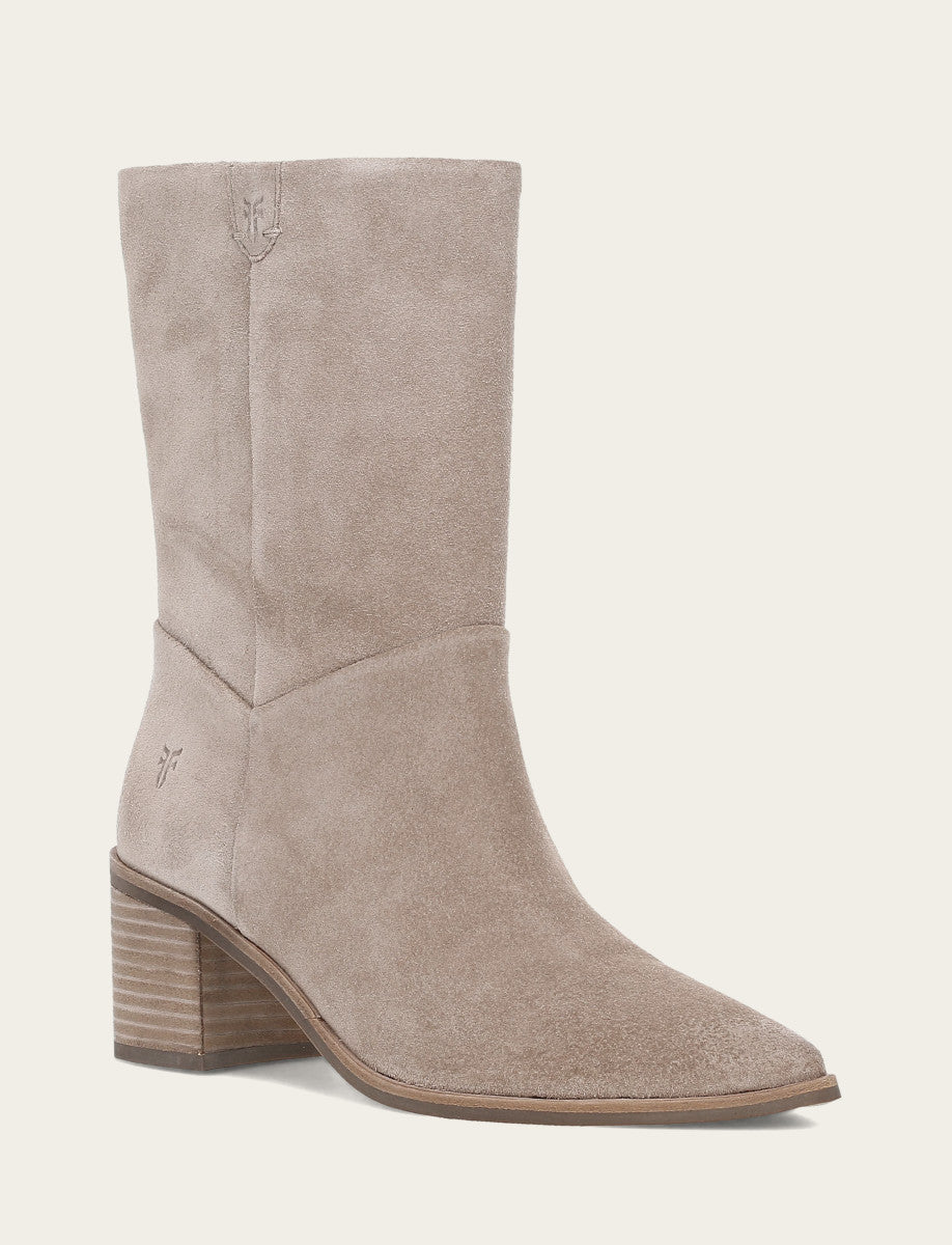 Taupe Booties Frye Women's Taupe Sadie Softy Mid Booties