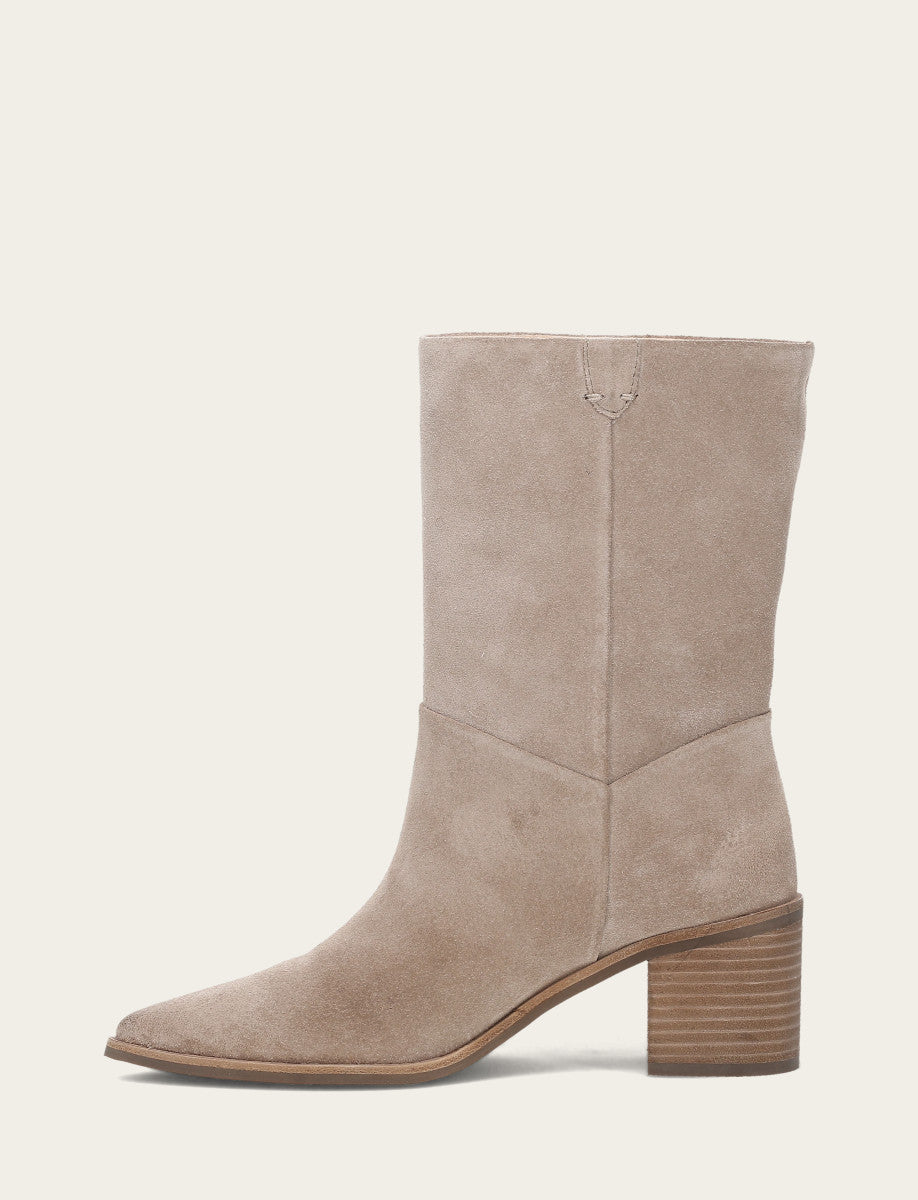Taupe Booties Frye Women's Taupe Sadie Softy Mid Booties