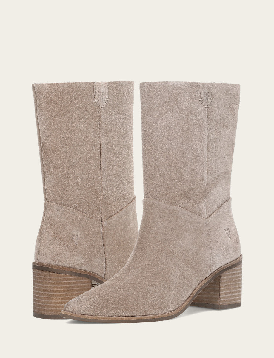Taupe Booties Frye Women's Taupe Sadie Softy Mid Booties