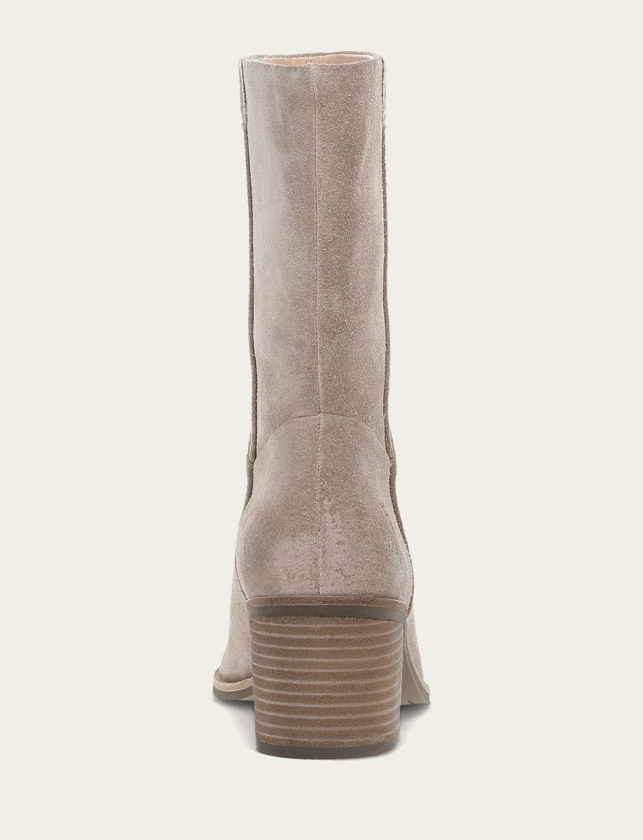 Taupe Booties Frye Women's Taupe Sadie Softy Mid Booties