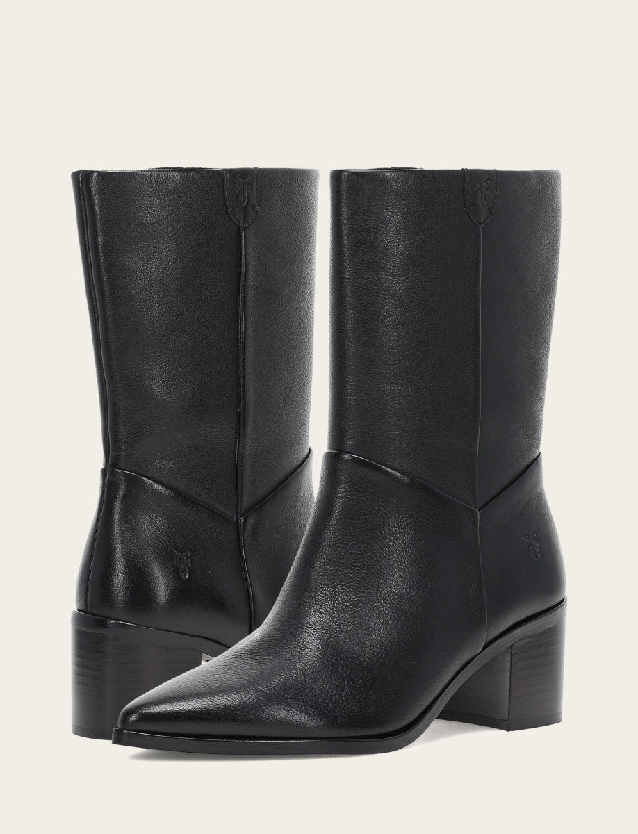 Black Booties Frye Women's Black Sadie Softy Mid Booties