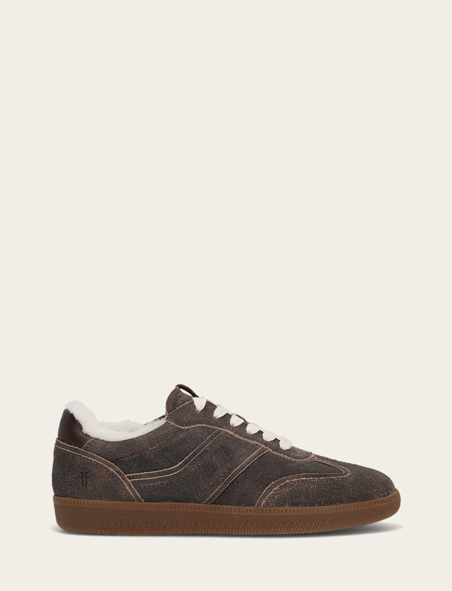 Dark Truffle Sneakers Frye Women's Dark Truffle Milly Low Lace Shearling Sneaker