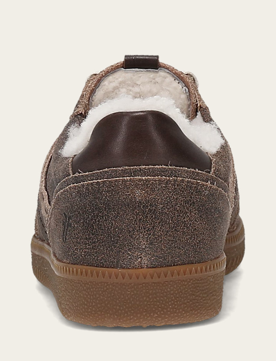 Dark Truffle Sneakers Frye Women's Dark Truffle Milly Low Lace Shearling Sneaker