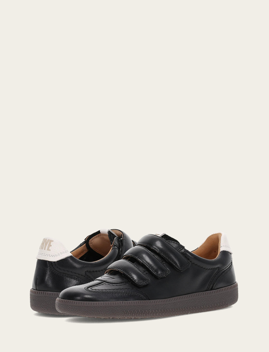 Black Sneakers Frye Women's Black Milly 3 Strap Sneakers
