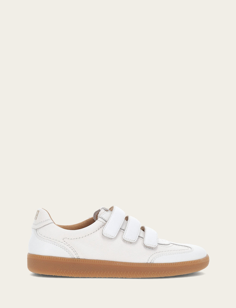 White Sneakers Frye Women's White Milly 3 Strap Sneakers