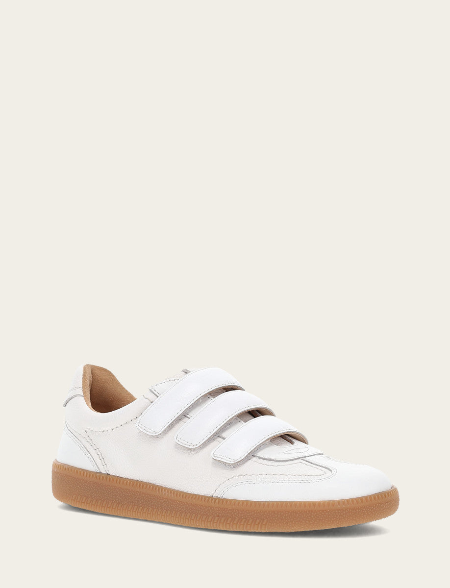 White Sneakers Frye Women's White Milly 3 Strap Sneakers