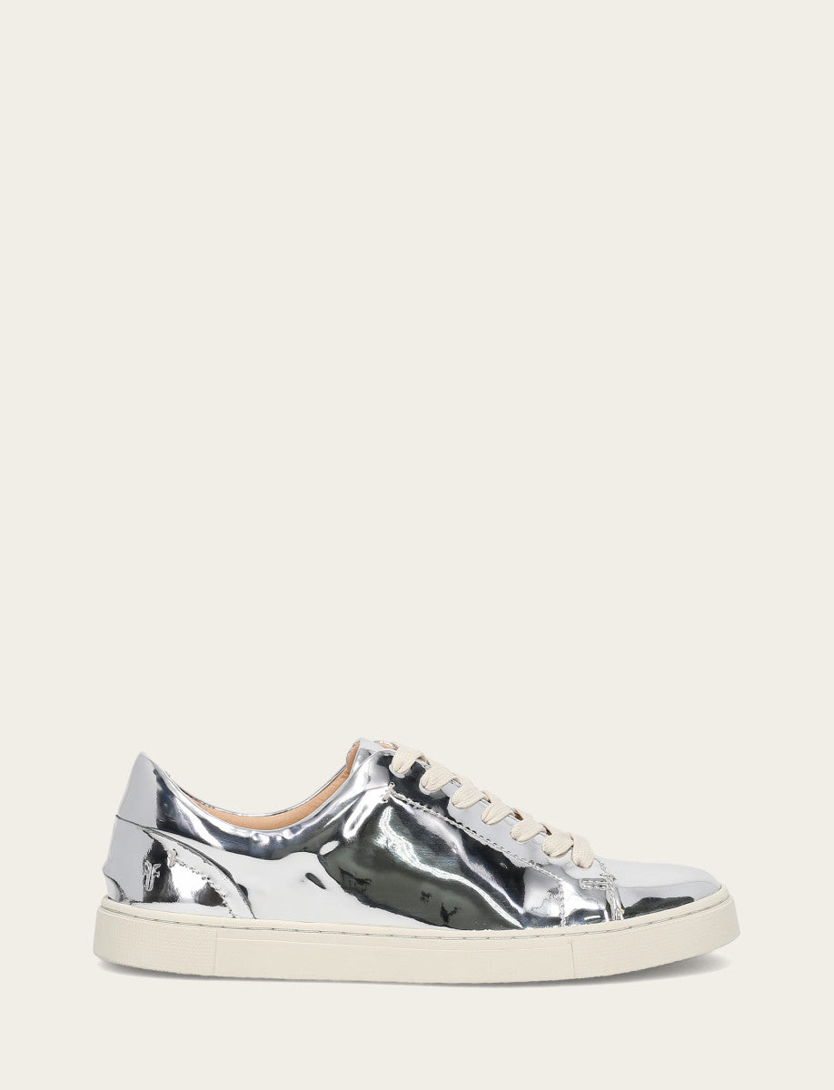 Silver Sneakers Frye Women's Silver Ivy Low Lace Slip On Sneakers