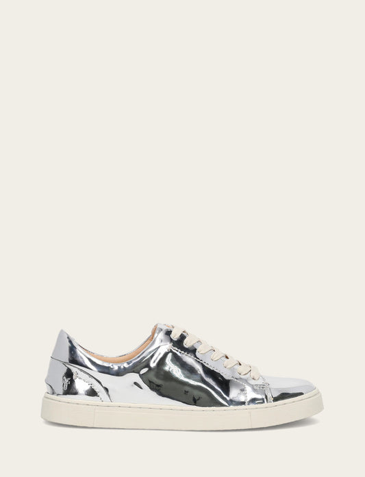 Silver Sneakers Frye Women's Silver Ivy Low Lace Slip On Sneakers