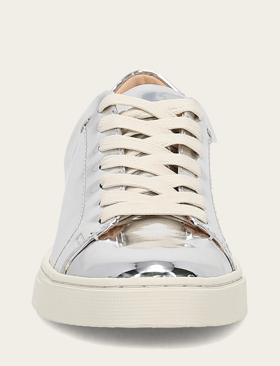 Silver Sneakers Frye Women's Silver Ivy Low Lace Slip On Sneakers