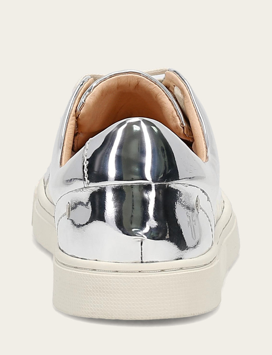 Silver Sneakers Frye Women's Silver Ivy Low Lace Slip On Sneakers