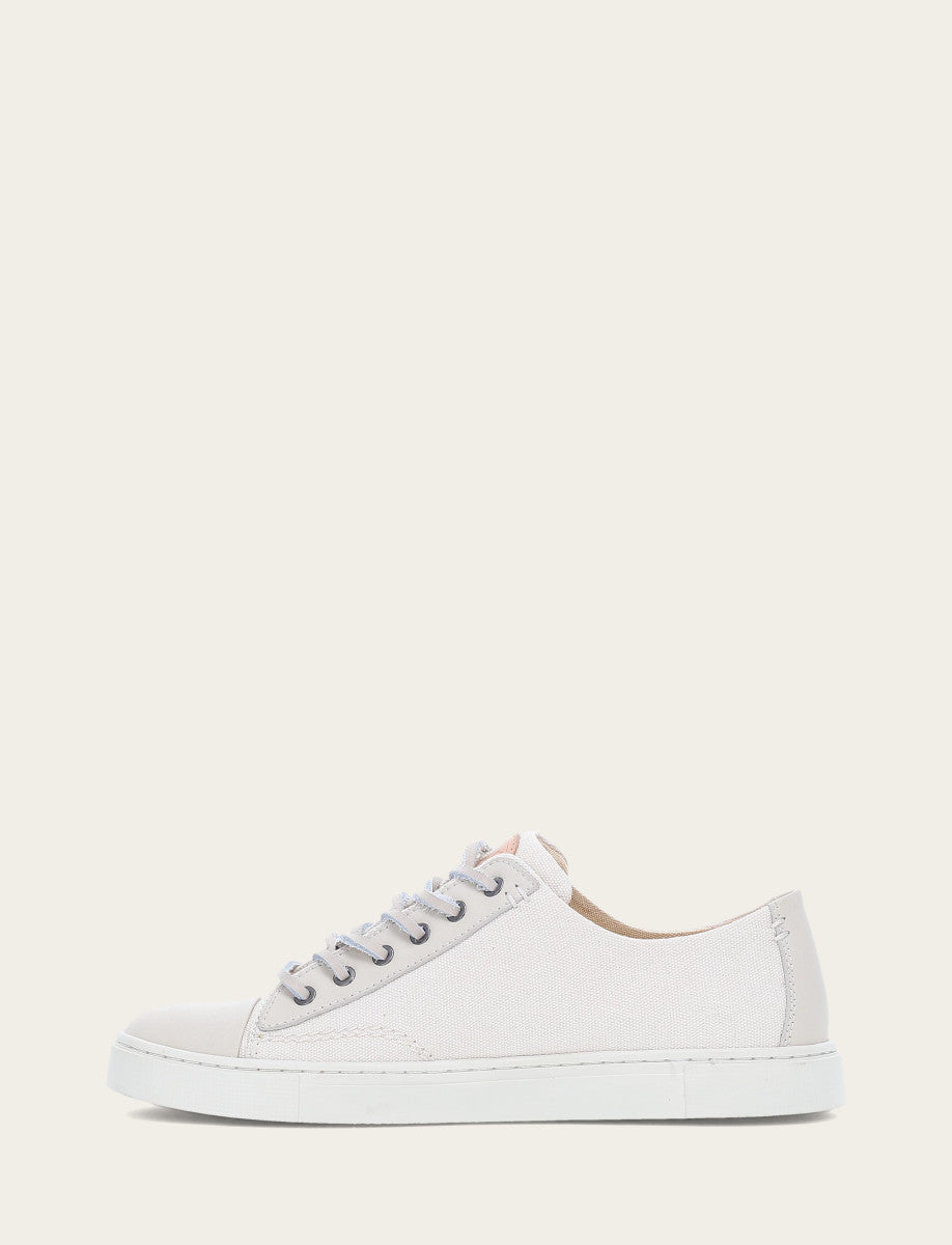 Ivory Sneakers Frye Women's Ivory Ivy Canvas Low Lace Sneakers