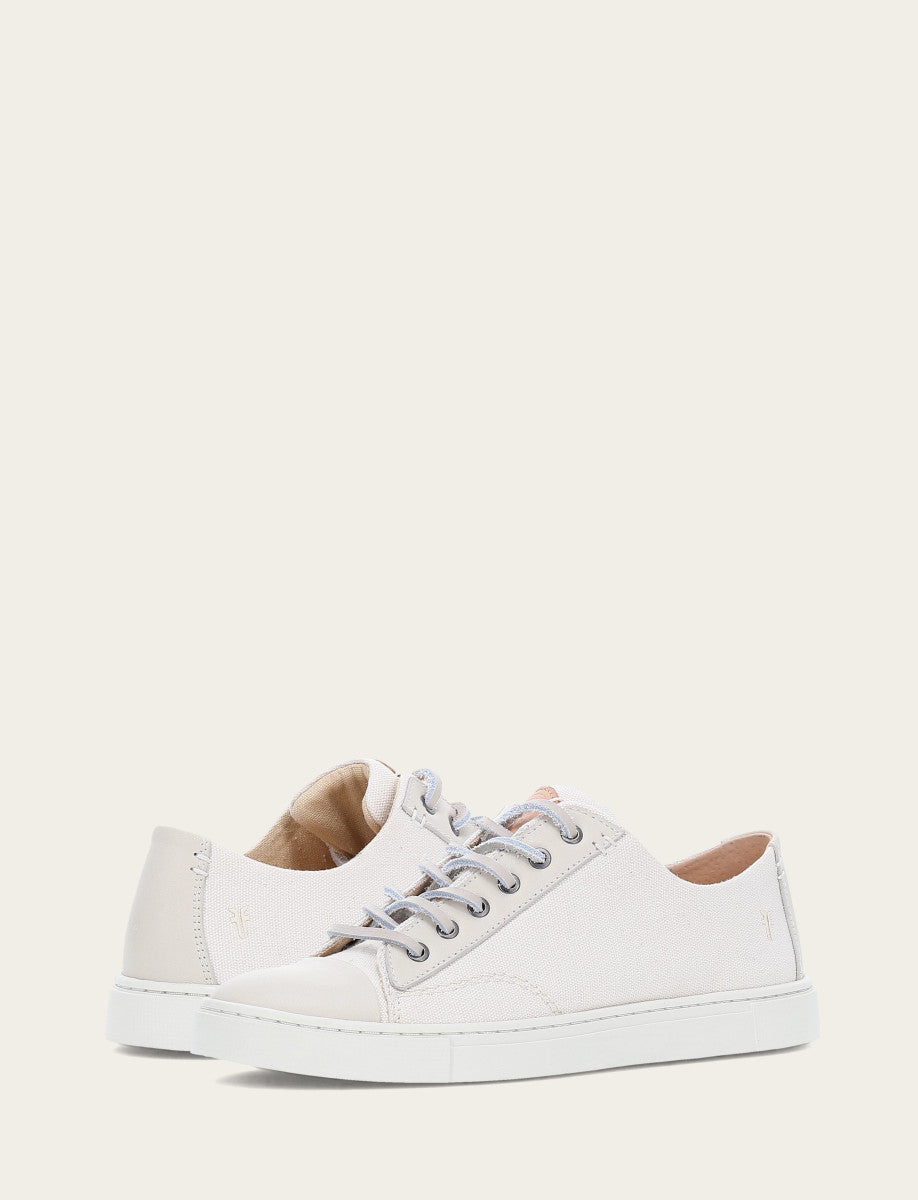 Ivory Sneakers Frye Women's Ivory Ivy Canvas Low Lace Sneakers
