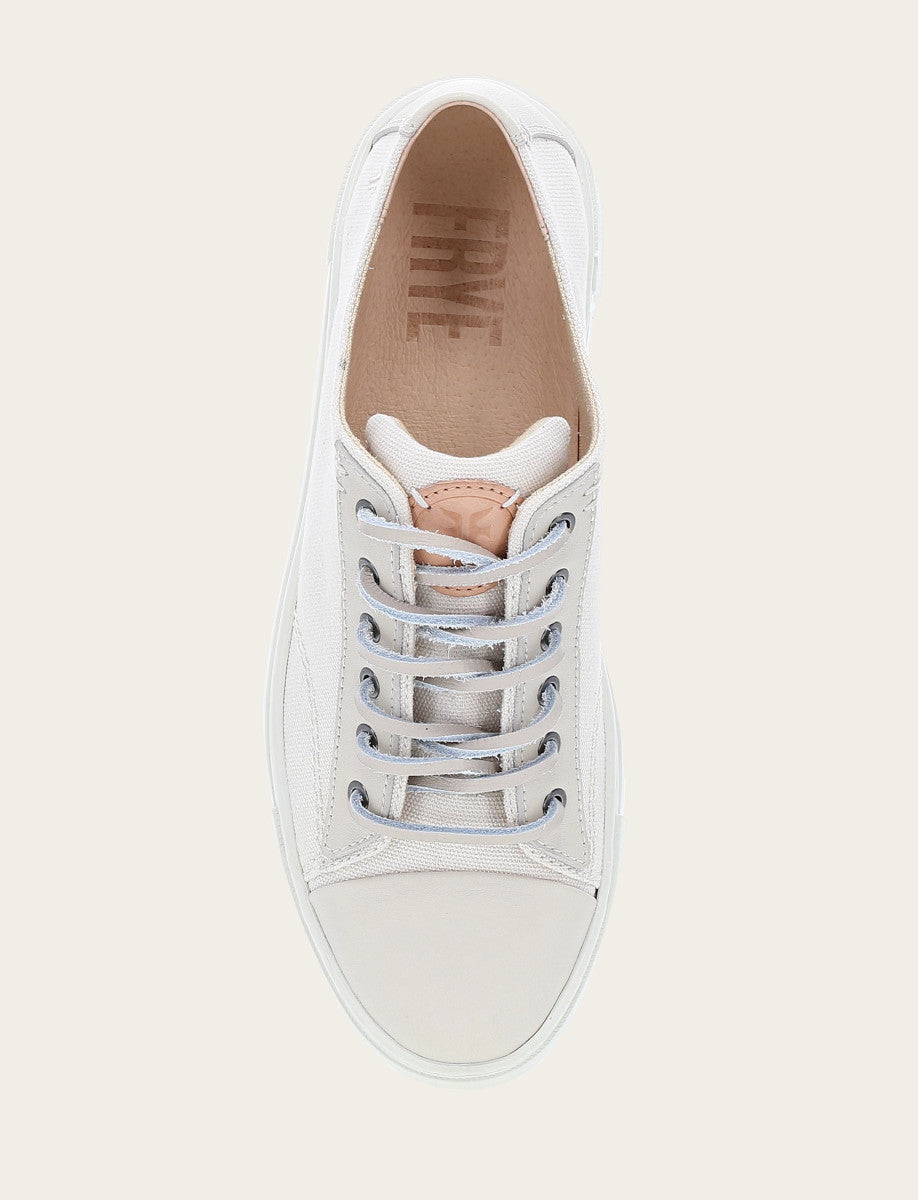 Ivory Sneakers Frye Women's Ivory Ivy Canvas Low Lace Sneakers
