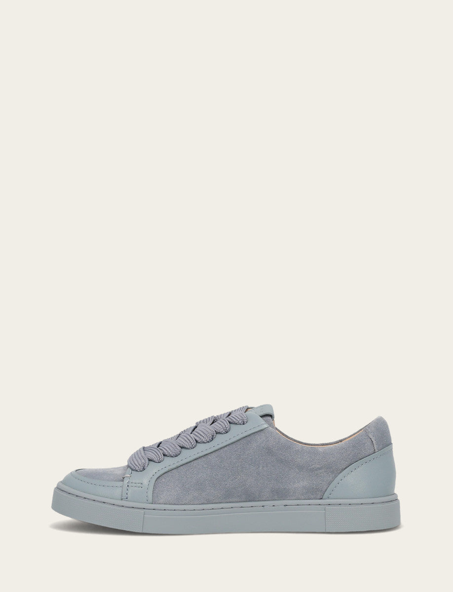 Steel Blue Sneakers Frye Women's Steel Blue Ivy Court Low Lace Sneakers