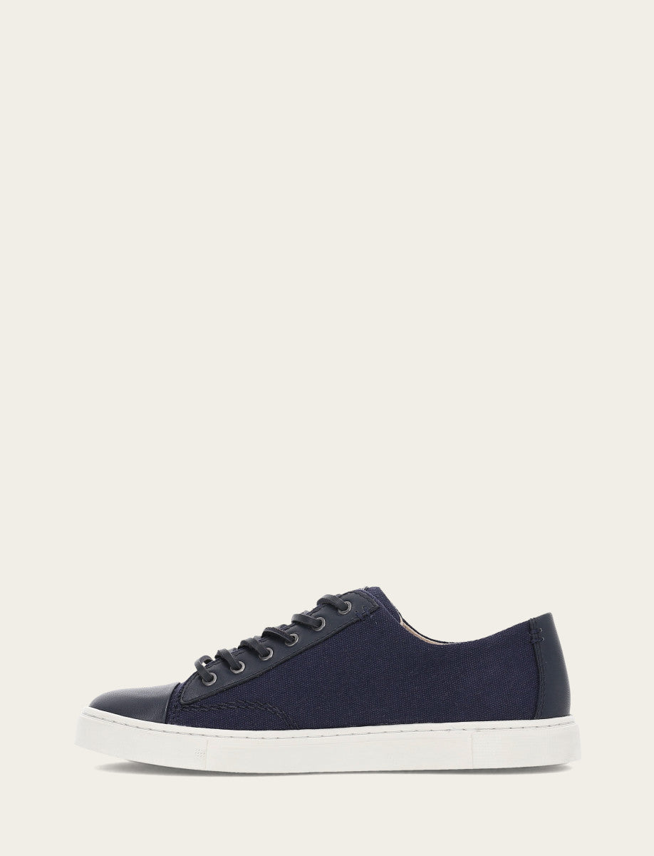 Navy Sneakers Frye Women's Navy Ivy Canvas Low Lace Sneakers