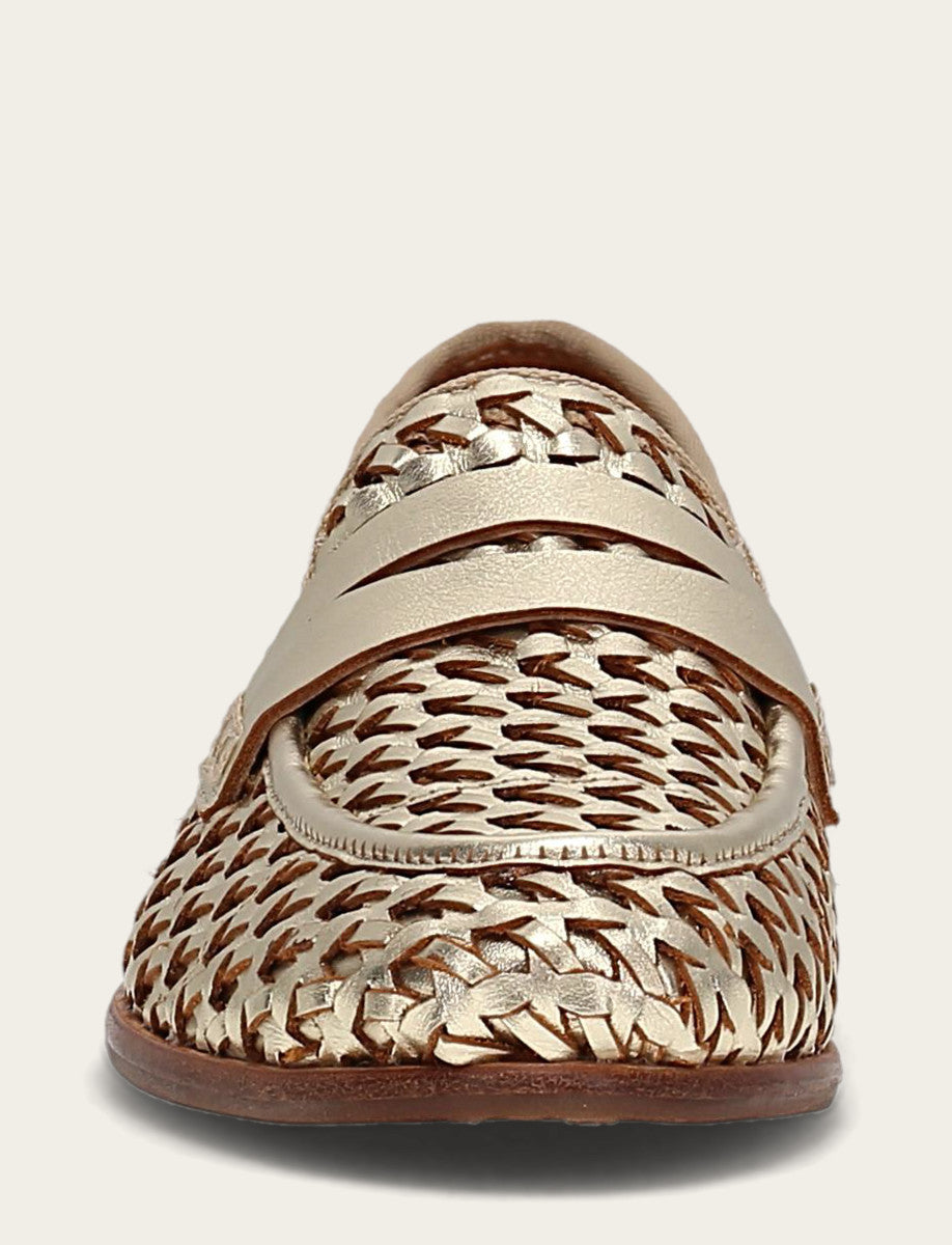Gold Flats & Mules Frye Faith Woven Loafer