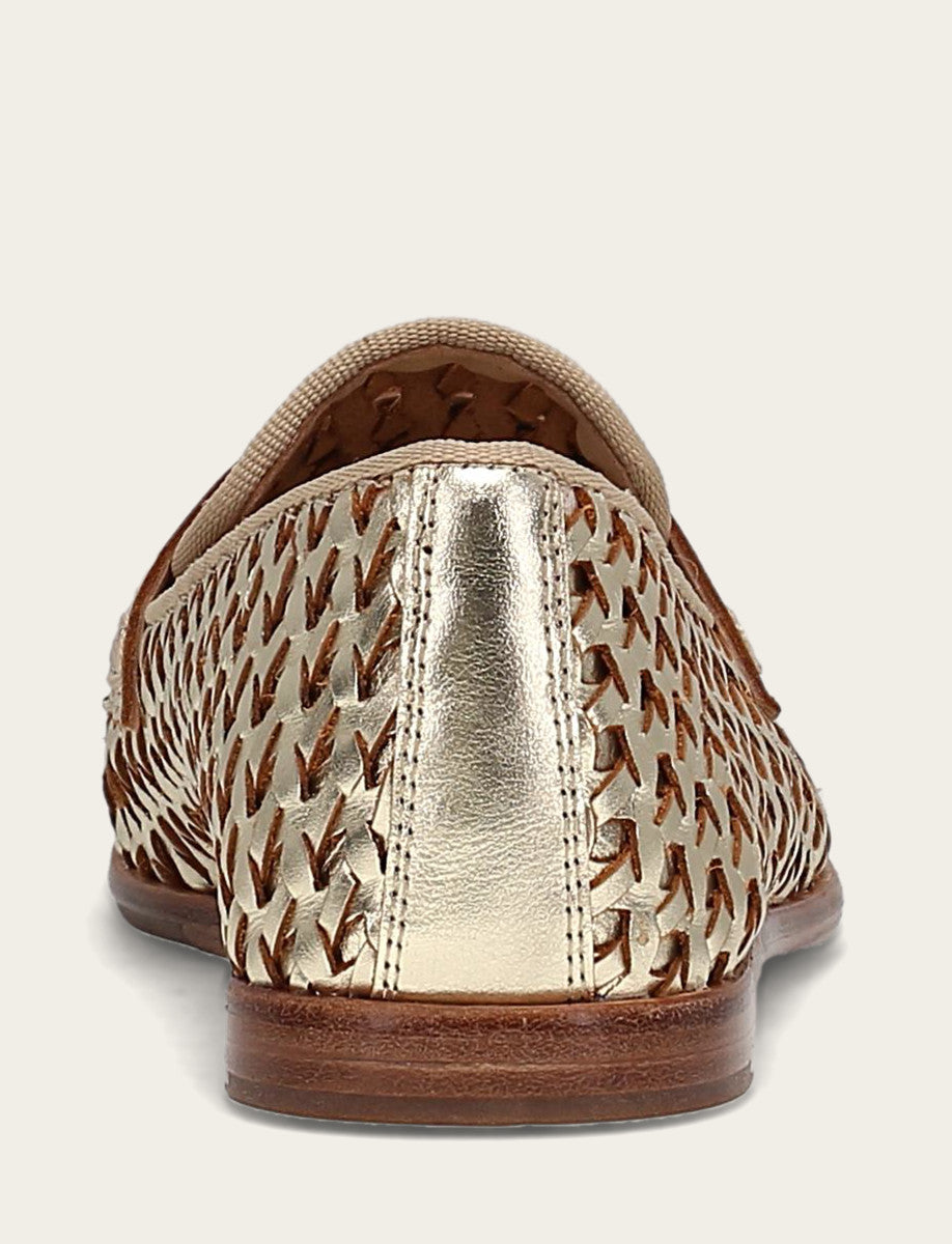 Gold Flats & Mules Frye Faith Woven Loafer