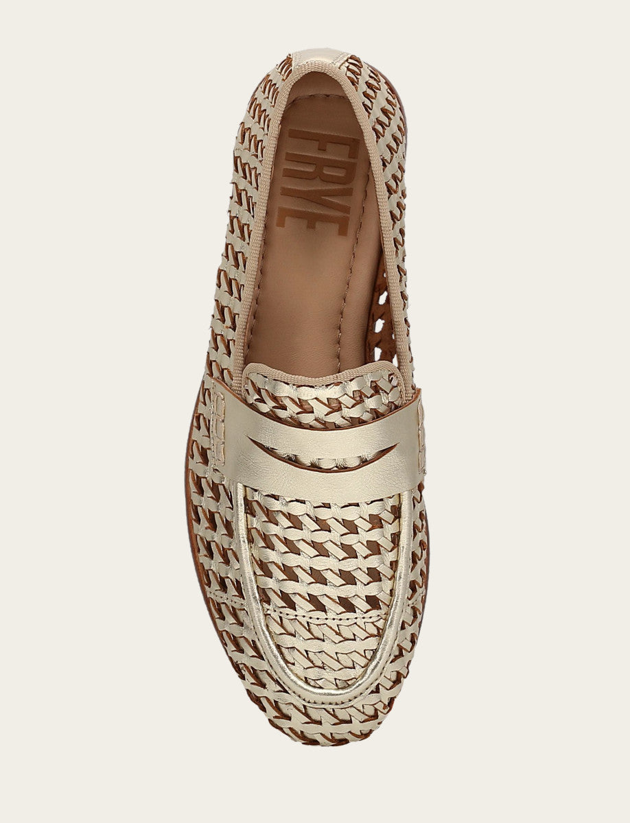 Gold Flats & Mules Frye Faith Woven Loafer