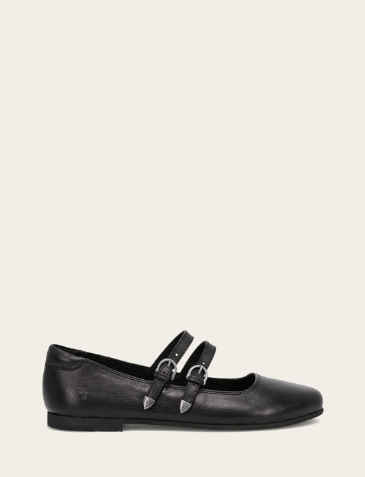 Black Flats & Mules Frye Women's Black Carson Multi Mary Jane Flats