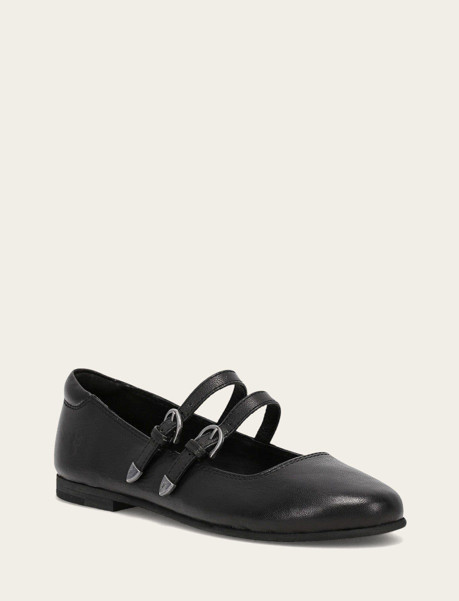 Black Flats & Mules Frye Women's Black Carson Multi Mary Jane Flats