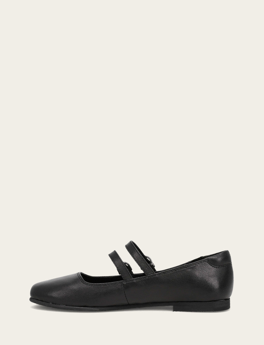 Black Flats & Mules Frye Women's Black Carson Multi Mary Jane Flats