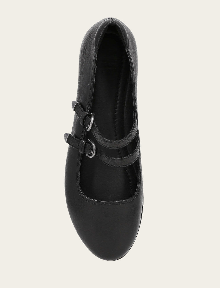 Black Flats & Mules Frye Women's Black Carson Multi Mary Jane Flats